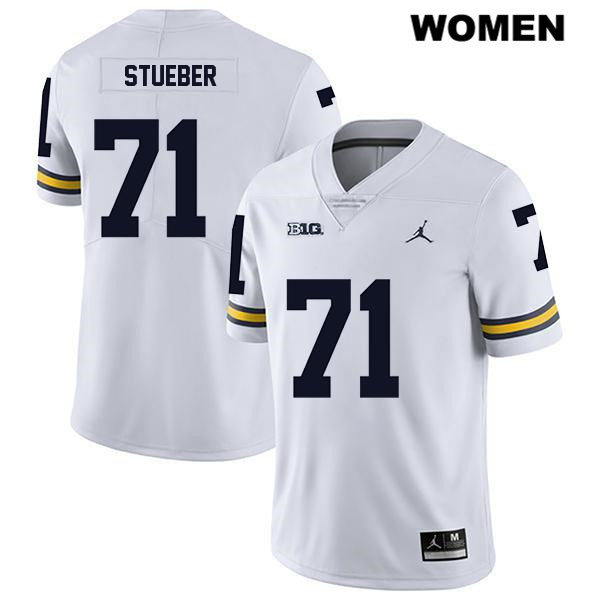 Women's NCAA Michigan Wolverines Andrew Stueber #71 White Jordan Brand Authentic Stitched Legend Football College Jersey SE25Q16CX